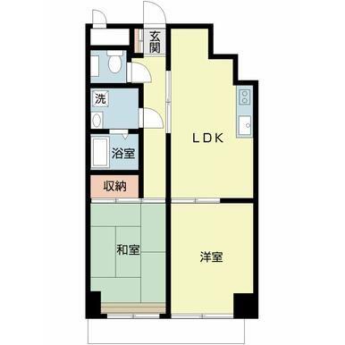 熊谷朝日ハイツ(2LDK/7階)の間取り写真