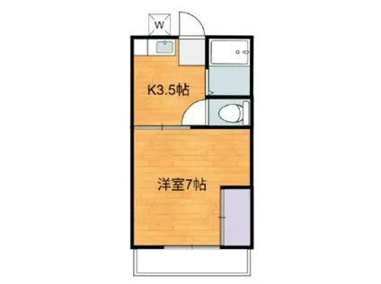 百草ハイツ(1K/1階)の間取り写真