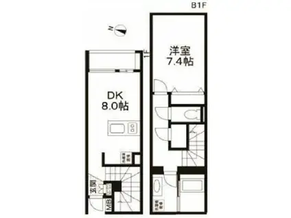 LEGALABD参宮橋(1LDK/B1階)の間取り写真