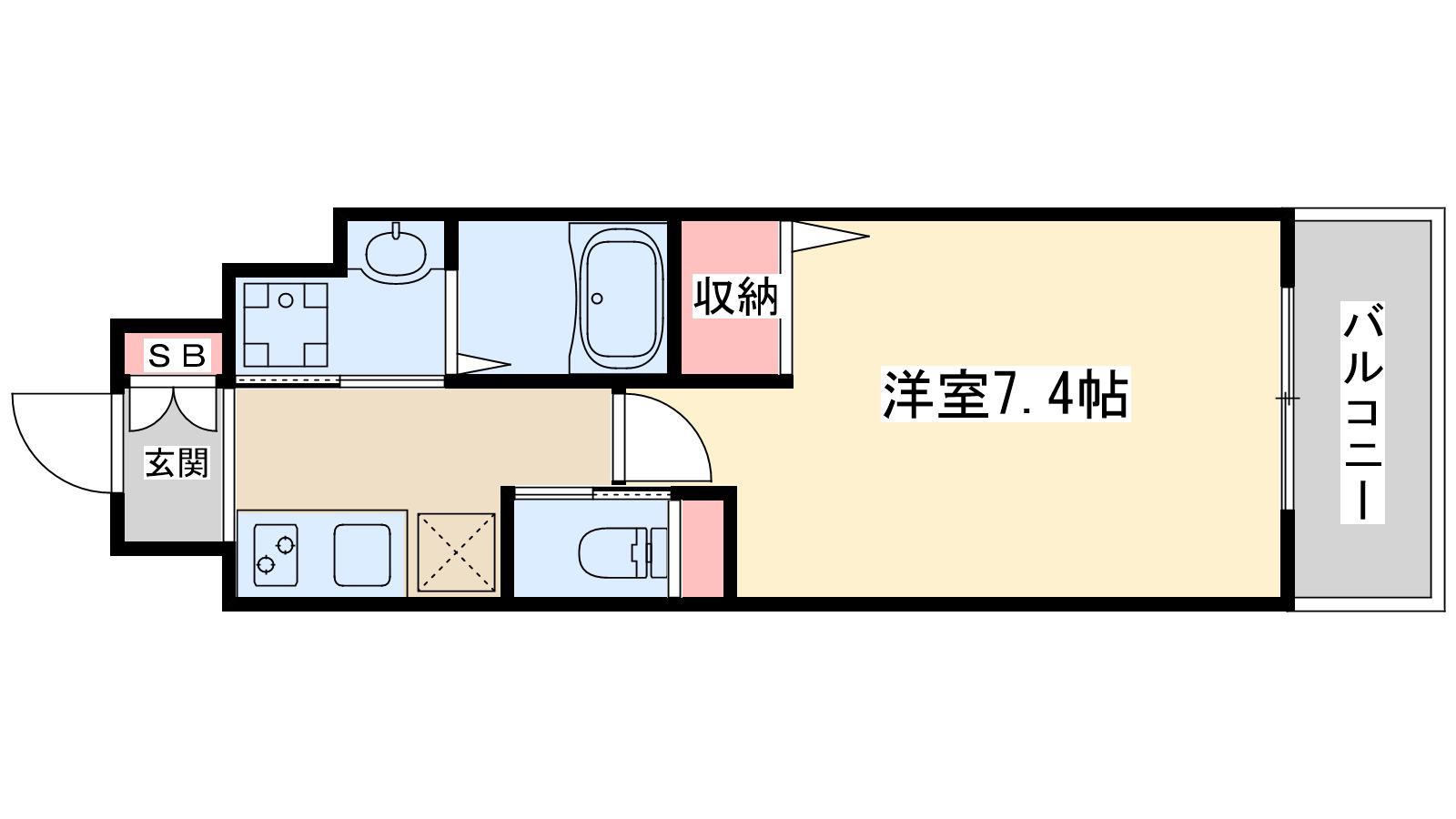 プレイシズ シンオオサカ(1K/12階)の間取り写真