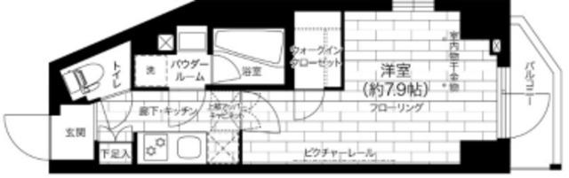 ステージグランデ亀有アジールコート(1K/7階)の間取り写真
