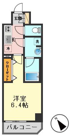 グランヴァンプレミアム新小岩(1K/3階)の間取り写真