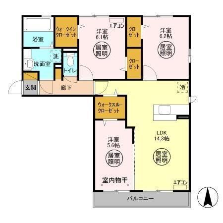 プレミアーレ(3LDK/2階)の間取り写真