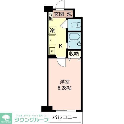 ドルフ喜多見(1K/3階)の間取り写真