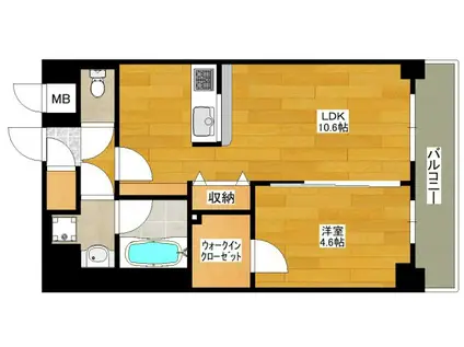 スプランディッド新大阪VII(1LDK/2階)の間取り写真