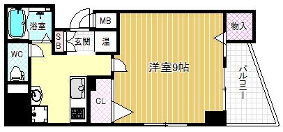 AVER新野田(1K/10階)の間取り写真