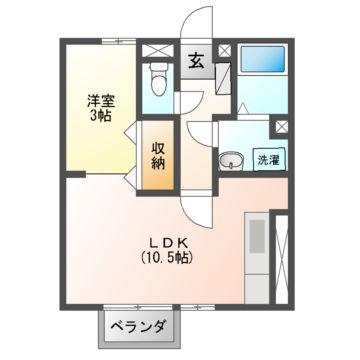 セジュールSE秀(1LDK/1階)の間取り写真