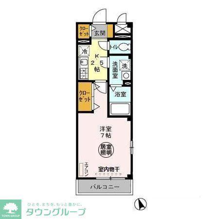 パレンティーアコート(1K/3階)の間取り写真