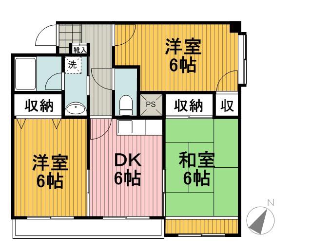 コリエンテ綱島II(3DK/3階)の間取り写真