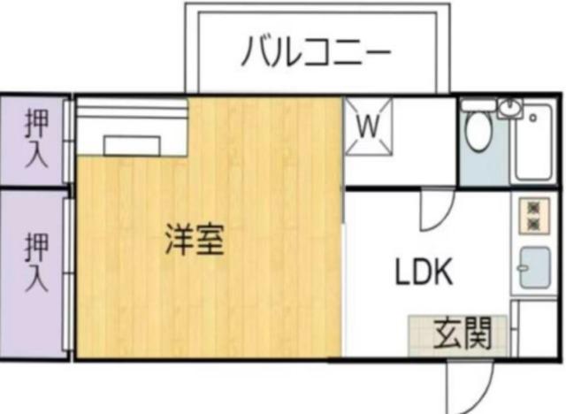 龍氏ビル(1DK/4階)の間取り写真