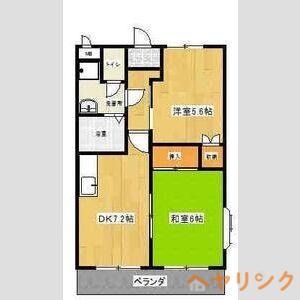 鈴の木ハイツB(2DK/1階)の間取り写真