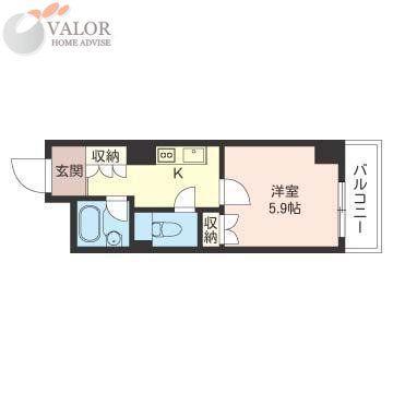 LASANTE川崎(1K/12階)の間取り写真