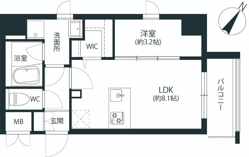 MGH高砂(1LDK/2階)の間取り写真