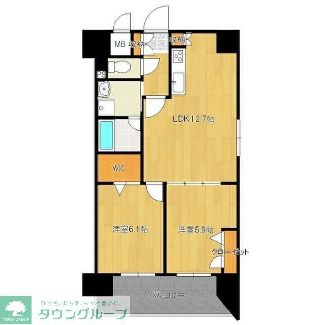 アトラスアルファーノ箱崎(2LDK/7階)の間取り写真