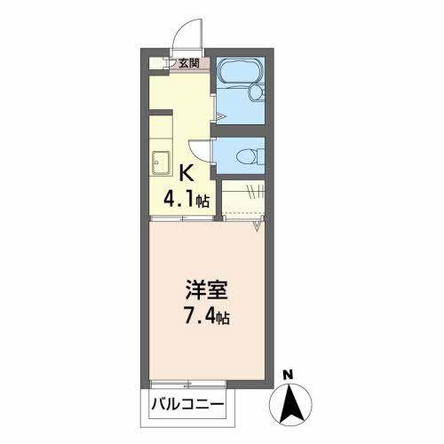 グランメール青葉(1K/2階)の間取り写真