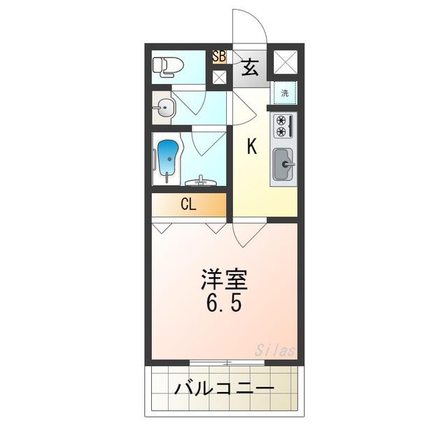 ソフィアコート長居公園(1K/2階)の間取り写真