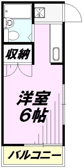 エンゼルハイム(ワンルーム/1階)の間取り写真