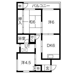 レジデンスANDO(3DK/2階)の間取り写真