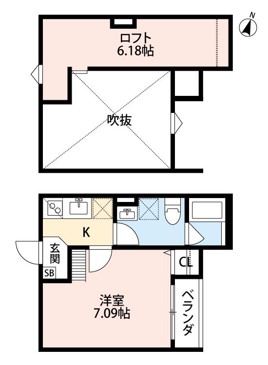 シャルマンコートIII(1K/2階)の間取り写真