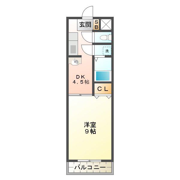 ロイヤル 江戸橋(1DK/1階)の間取り写真