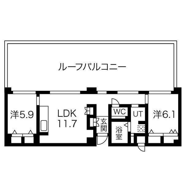 ケーディーエックスレジデンス甲南山手(2LDK/6階)の間取り写真