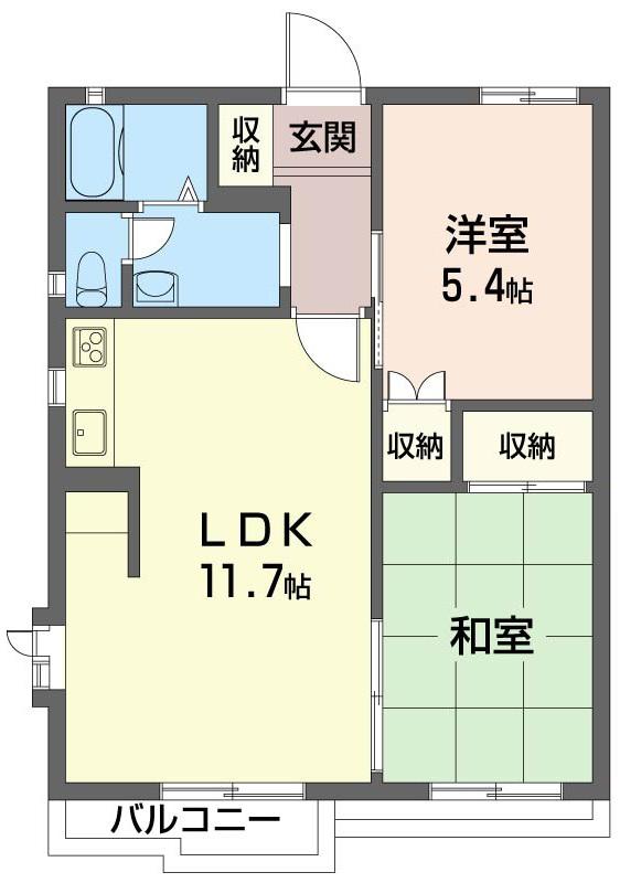 シーアネックス(2LDK/1階)の間取り写真