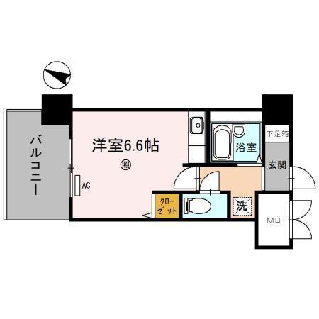 L-FLORA此花(ワンルーム/9階)の間取り写真