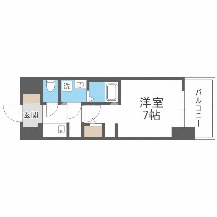 S-RESIDENCE難波大国町TRES(1K/12階)の間取り写真