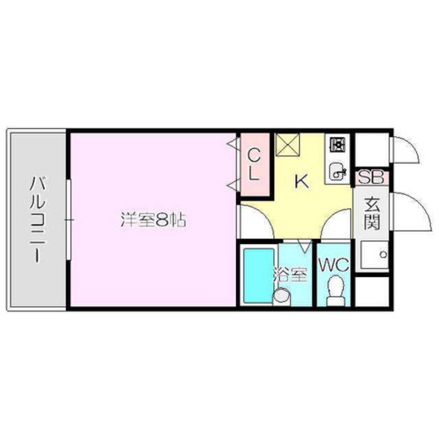エクセレント上新12(1K/5階)の間取り写真