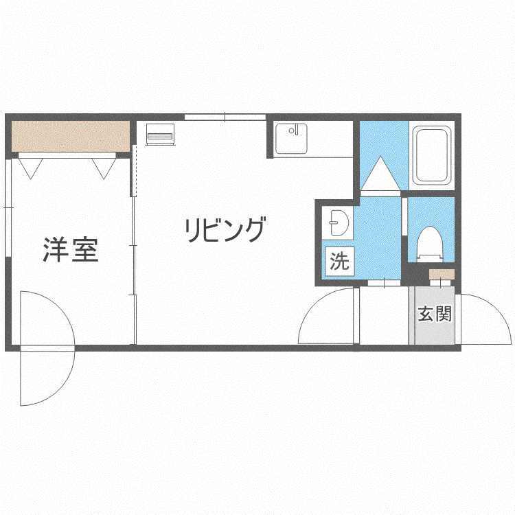 ラフィーネ医大前(1LDK/4階)の間取り写真