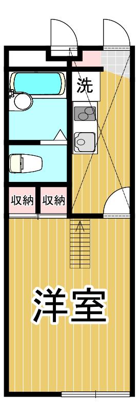 レオパレス エルフ仁川(1K/2階)の間取り写真