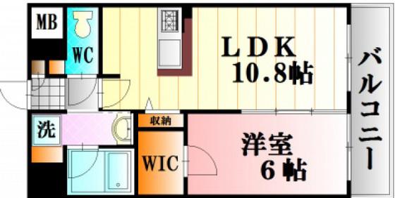 ラゾ・プレイス西原(1LDK/3階)の間取り写真