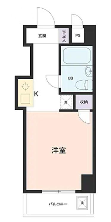 スカイコート西川口(ワンルーム/1階)の間取り写真