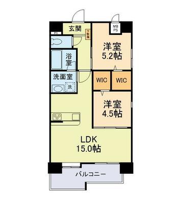 MTH GRANDE 新大江(2LDK/7階)の間取り写真