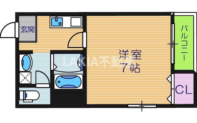 クレール林寺(1K/2階)の間取り写真