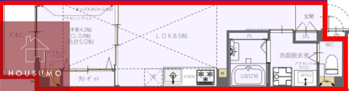 LUXE塚本(1LDK/5階)の間取り写真