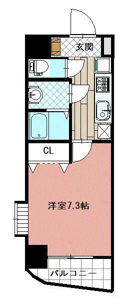 守恒サンシャインみらい(1K/8階)の間取り写真