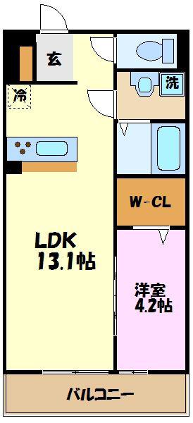 リブリ・グランツ武蔵中原(1LDK/2階)の間取り写真