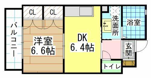 REZIA小倉(1DK/9階)の間取り写真