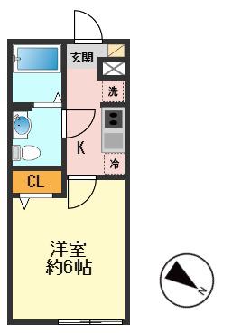 MUTE MINAMIKOIWA(1K/3階)の間取り写真