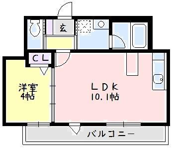 メゾンマツキ湘南(1LDK/2階)の間取り写真