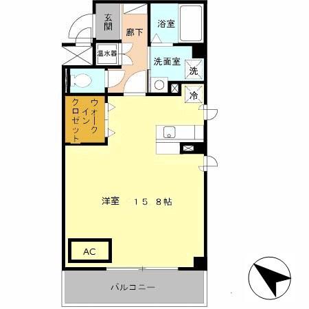 ウェスタンフォレスト(ワンルーム/3階)の間取り写真