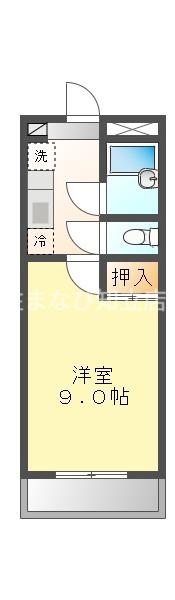 パレス丹羽(1K/2階)の間取り写真