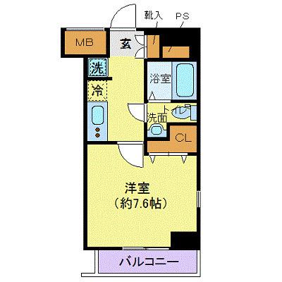 LEXE AZEST赤羽(1K/2階)の間取り写真