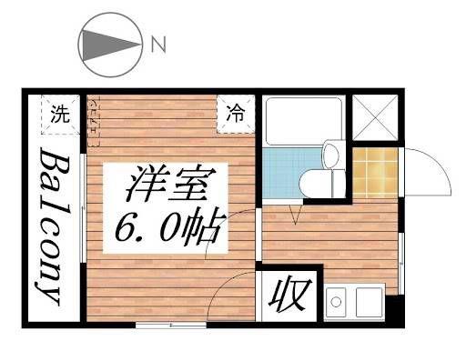納定シルク館(1K/3階)の間取り写真