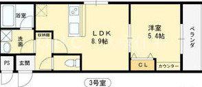 MON REVE(1LDK/1階)の間取り写真
