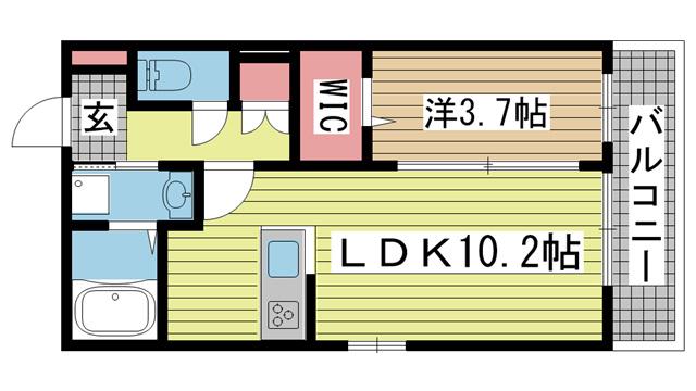 ネオメゾン東灘(1LDK/3階)の間取り写真