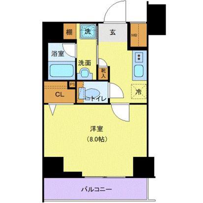 アンベリール王子(1K/5階)の間取り写真