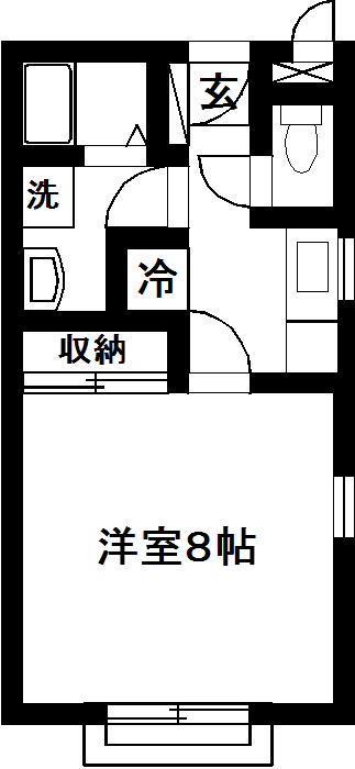 パルプラザB棟(1K/1階)の間取り写真
