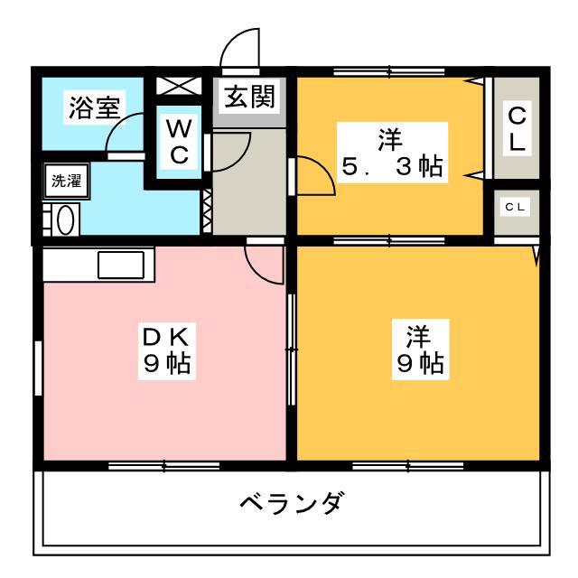KS COURT(2LDK/3階)の間取り写真